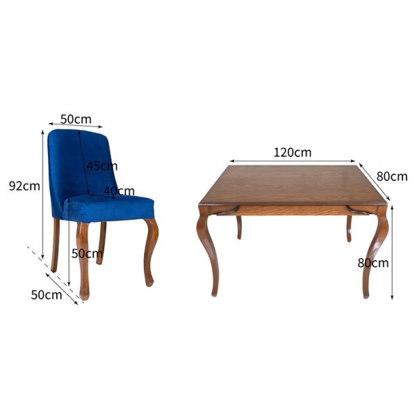 ابعاد میز و صندلی کارول